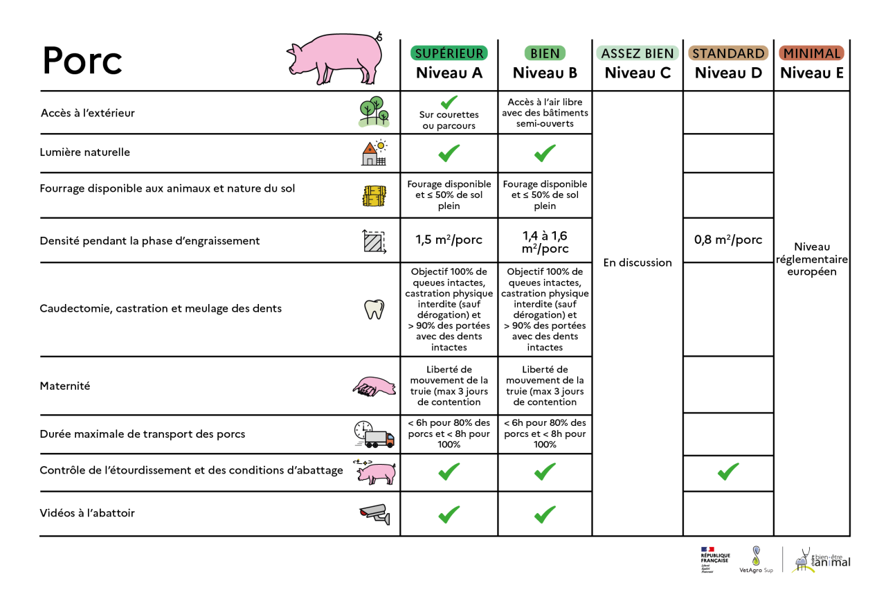 Critères - Porc